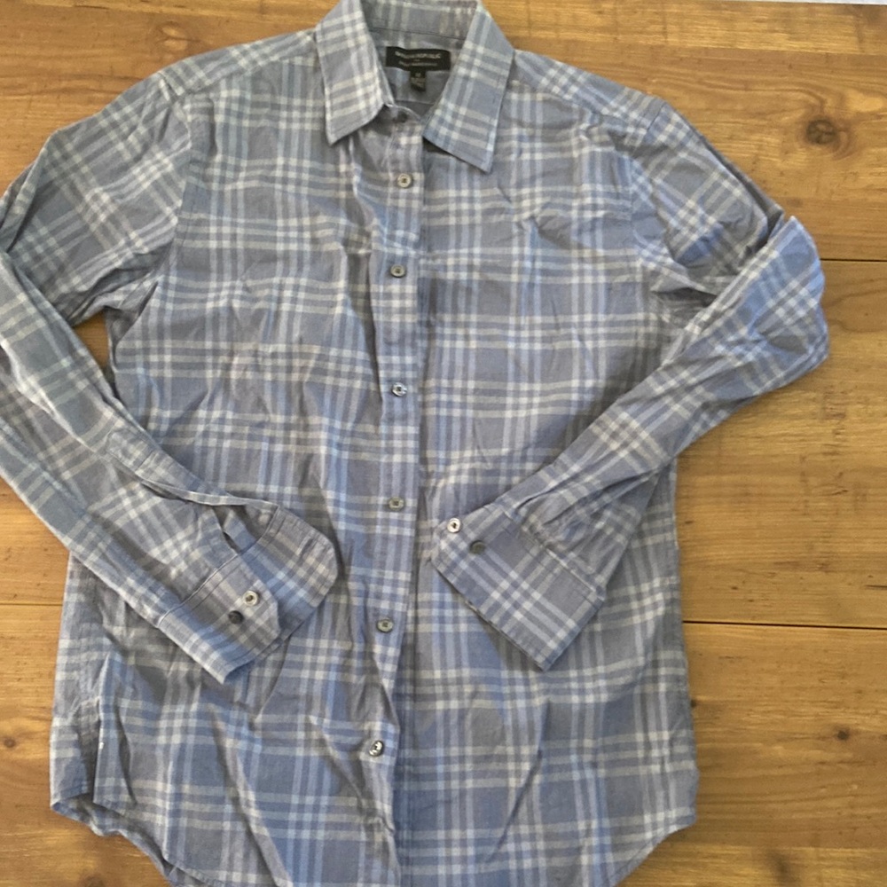 Blue Striped Banana Republic Button Down Shirt